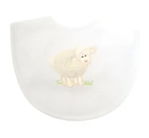 Babero Mediano Velcro Corderito Blanco