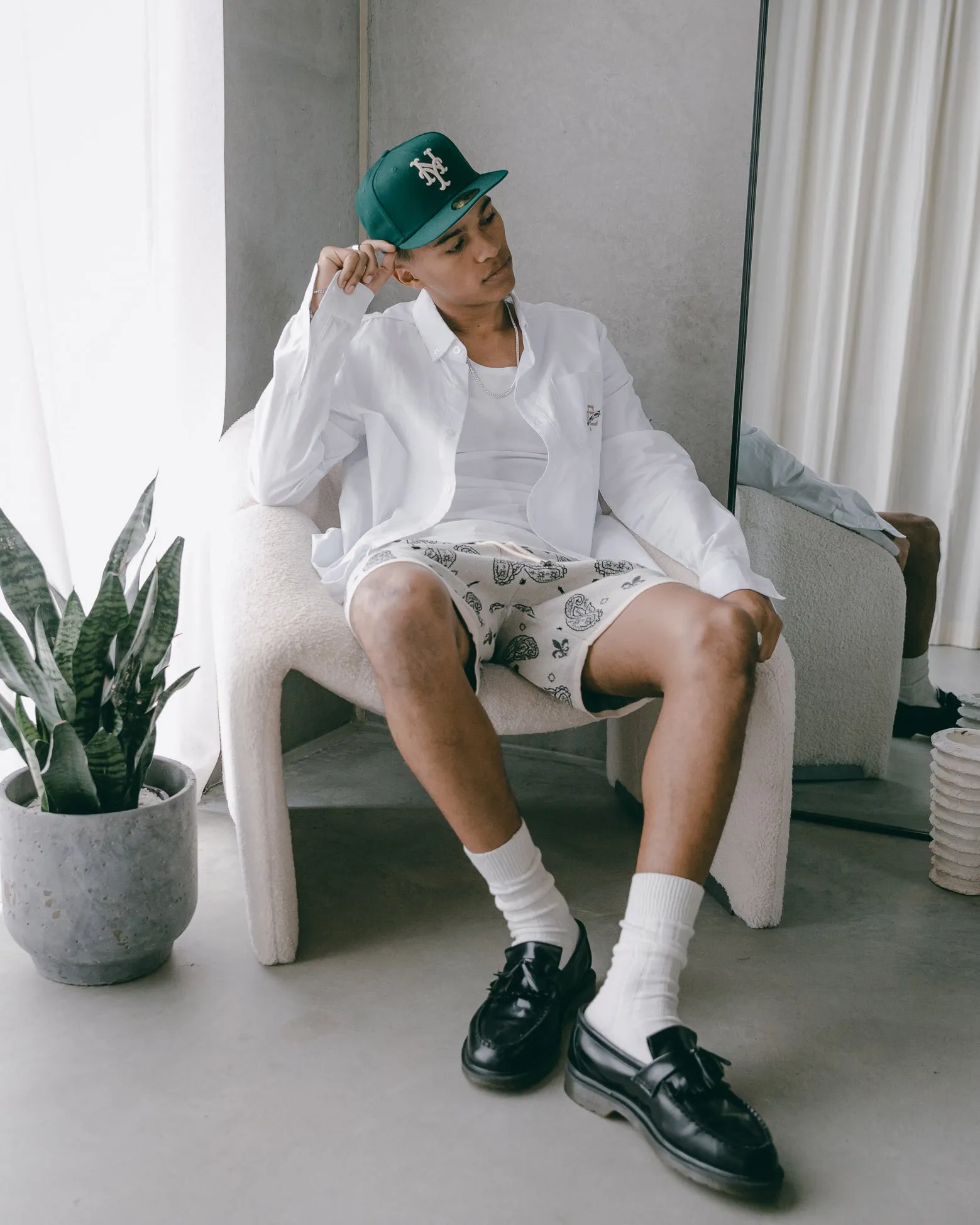 Carre Big Bandana Knitted Shorts Off White